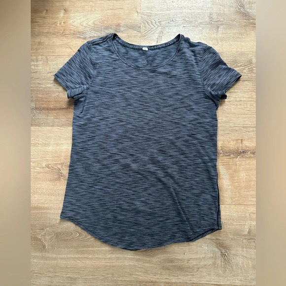 Lululemon Love Tee Short Sleeve Crew Size 6 Space Dye Grey Black - Picture 2 of 6